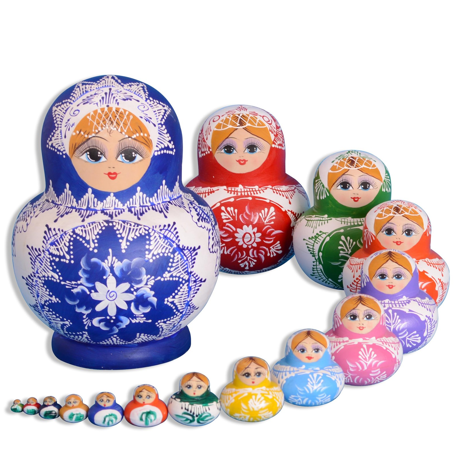 For Kids Matryoshka Doll 15pcs Handmade