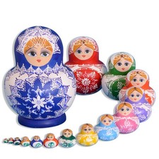 Russian Nesting Dolls for Kids Matryoshka Doll 15pcs Handmade