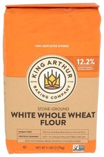 King Arthur Flour Whole Wheat White 5 lb Pack of 8 