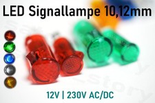 LED Signallampe 10,12 mm Signalleuchte Meldeleuchte Kontrollleuchte 12V, 230V AC