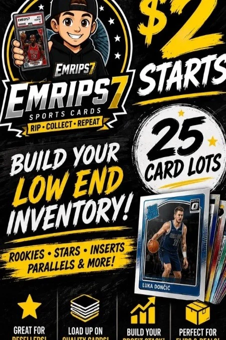 $2 starts, 25 Card Player Lots