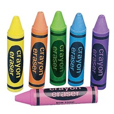 36-Pack Large Crayon Shaped Erasers