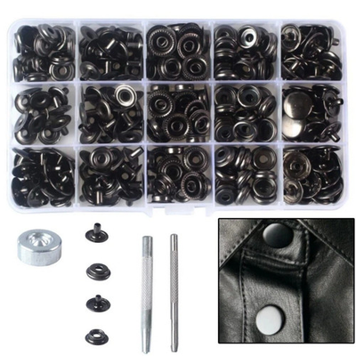 #ad For Leather Craft 70 Sets 15mm 5 8quot; Heavy Duty Snap Fasteners Kit Metal Button $14.96