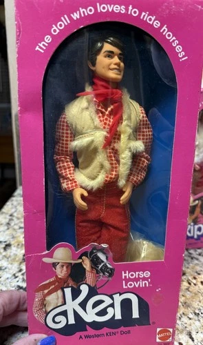 NIB Western Horse Lovin Barbie Ken doll 1982 vintage Mattel 3600