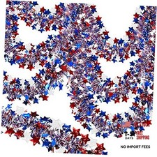 2 Pack Total 66 FT 4th of July Garland Decorations, Red White and Blue Garland
