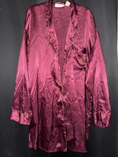 Vintage Victoria's Secret Gold Label Pijamas Size Large Women's Red Satin-Used