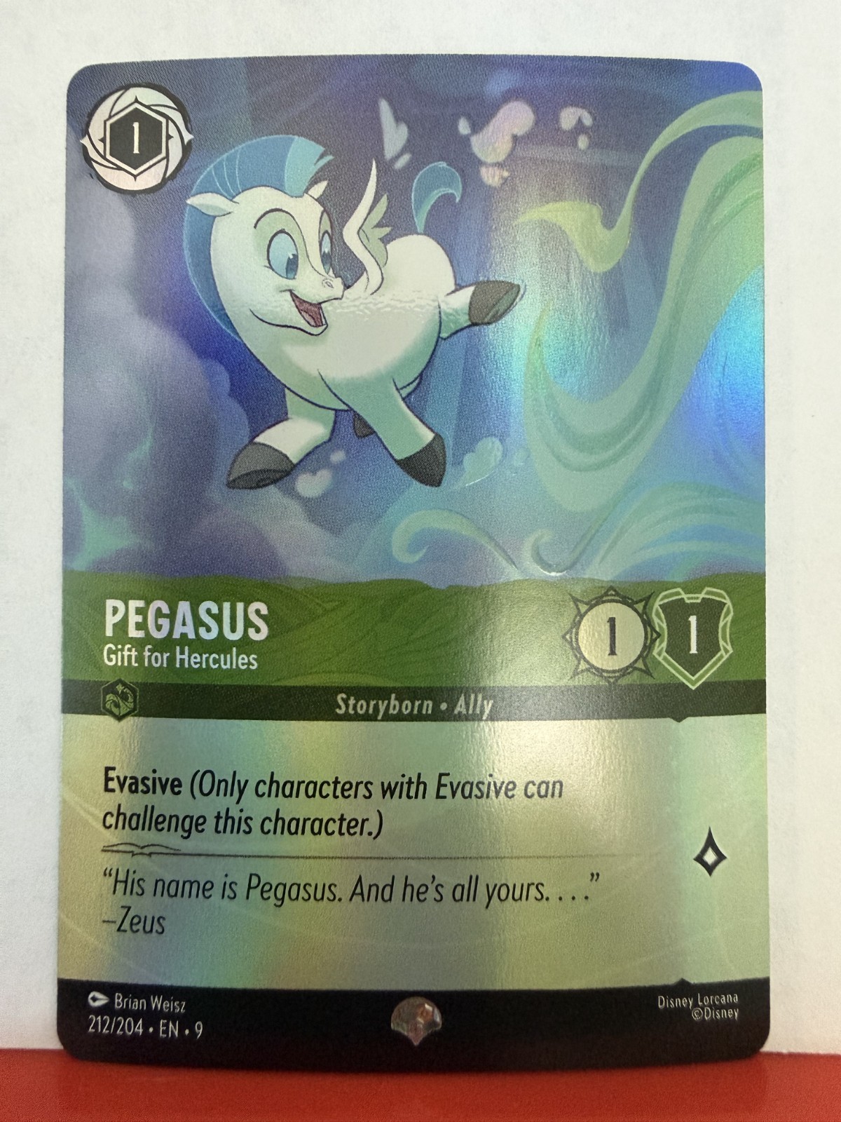 Lorcana - EPIC - Pegasus - Gift for Hercules - 212/204 - Fabled- RAINBOW FOIL