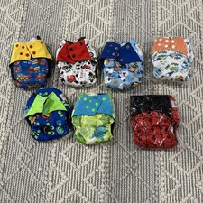 Happy Flute Cloth diapers - Set of 7 - Charcoal Lining