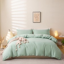 OAITE 100 Brushed Cotton Duvet Cover Queen Size Soft Breathable Durable Bedd...