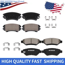 Front & Rear Ceramic Brake Pads for 2010 2011 2012 2013 - 2015 Chevy Camaro V6