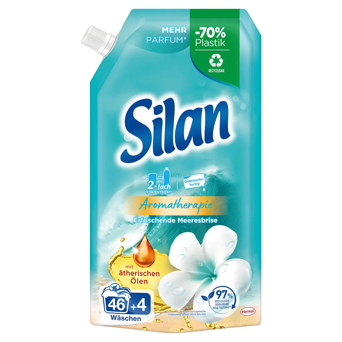 SILAN fabric softener SEA BREEZE Refill bag 594ml/50  loads-- FREE SHIPPING