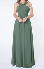 AZAZIE Women's KALEIGH Sleeveless Chiffon Dress EUCALYPTUS/Green Size A6 NWT