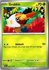 Grubbin 009/142 Corona Stellare Comune Carta Pokemon Giocata Leggermente TCG Singola