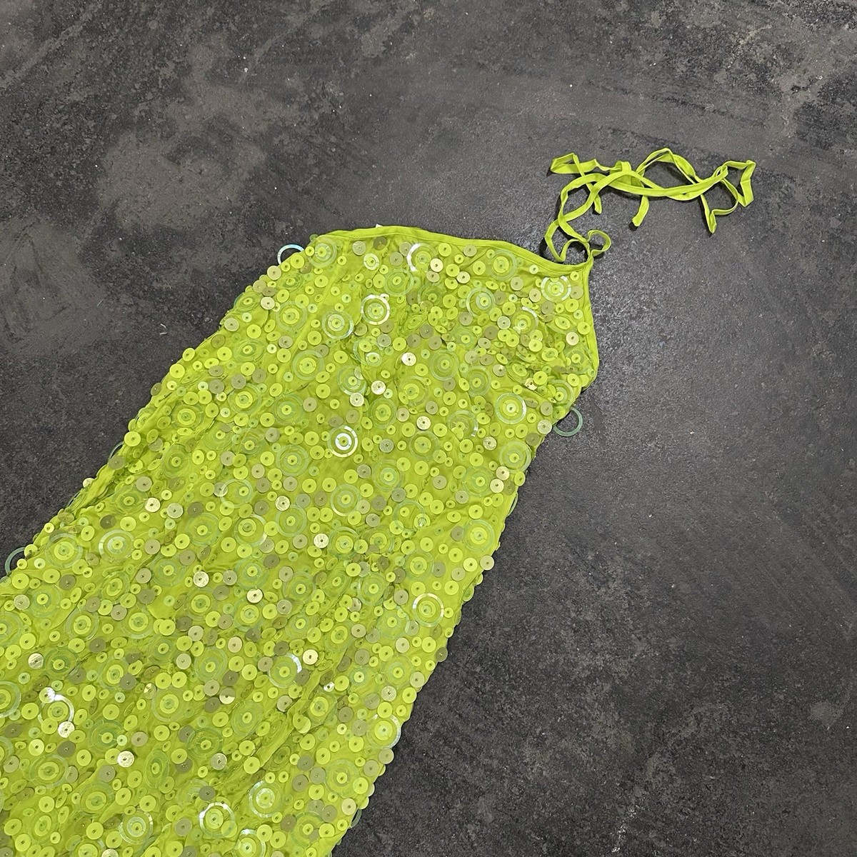Saks Potts Dax Dress in Neon Green Sequin S NWT $1130 | eBay