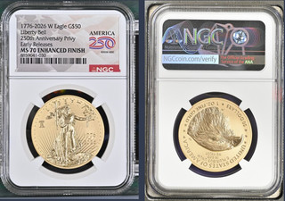 1776 2026 W $50 Gold Eagle 1oz MS70 NGC Enhanced Finish PRIVY Early Releases