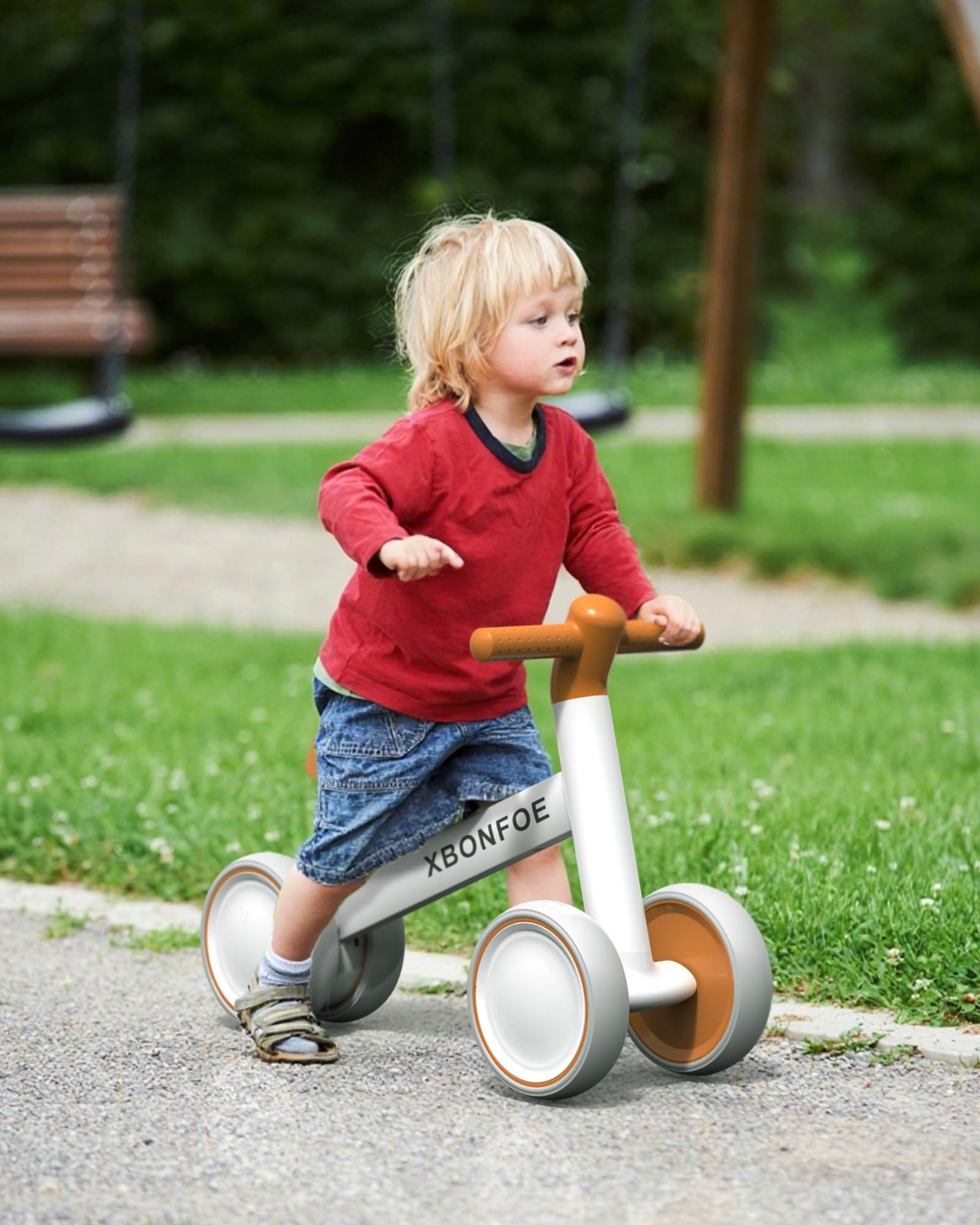 XBONFOE Baby Balance Bike for 1 Year Old Boys Girls, 10-24 Month Small, Brown  thumbnail 7