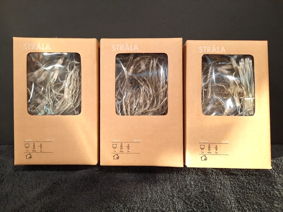Lote de 3 cajas IKEA STRÅLA 29' cuerdas de luz interior 40 bombillas cada una - nuevas en caja Foto 3 de 4