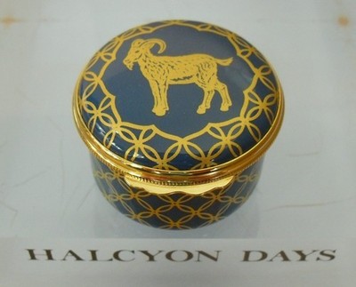 Halcyon Days Chinesischer Sternzeichen - Jahr der Ziege Emaille Box - 1 5/8'' (4,25 cm)