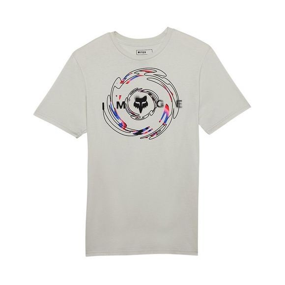 FOX Racing Mens T-Shirt -Race Graphic Premium Tee SS BNWT light Grey