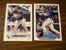 Isaac Paredes 2 card lot 2022 2023 Topps #US123 #621 Tampa Bay Rays