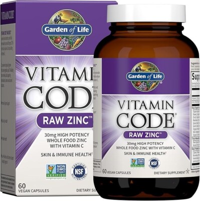 Garden of Life 102007 Vitamin Code Raw Zinc 60 Capsules exp 06/2026 NEW