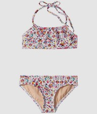 75 Toobydoo Girl's Kids Pink Print Floral Two Piece Halter Swim Bikini Set 5-6