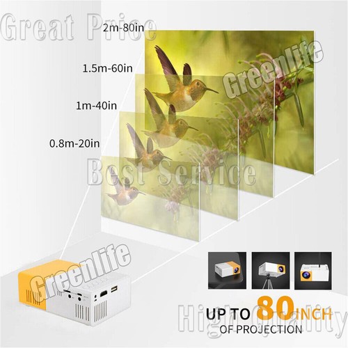 Portable Projector 1080P LED Mini Home Cinema Movie Theater Projector Multimedia - Picture 6 of 25