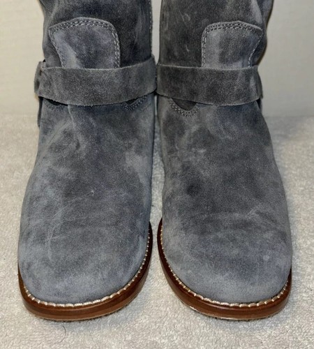 Garnet Hill Gray Suede / Leather Harness Boots Women's Size 6 Made In Italy - Picture 7 of 15