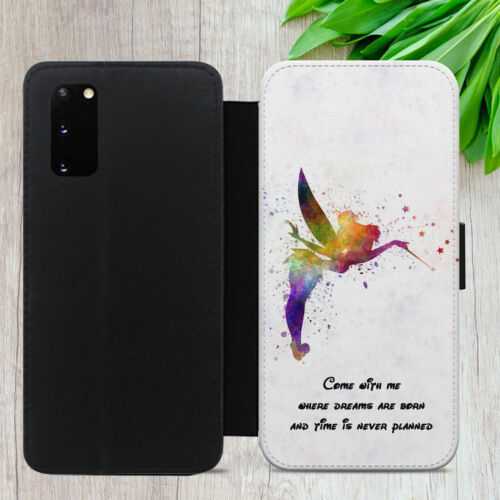 TINKER BELL FLIP CASE FOR IPHONE SAMSUNG GOOGLE PETER PAN ART WALLET PHONE COVER - Picture 25 of 36