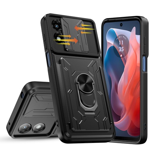 Funda tipo billetera a prueba de golpes con soporte + vidrio templado para Motorola Moto G Play 2024 - Imagen 2 de 83
