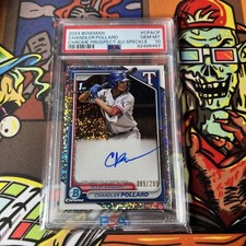 ⚾️ CHANDLER POLLARD 2024 Bowman 1st Prospect Speckle Auto  /299 PSA 10 📈🔥🥵