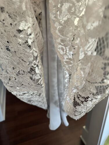 Vintage Antique Handmade Victorian Romantic Lace /crochet Gray Gown Dress - Picture 3 of 11