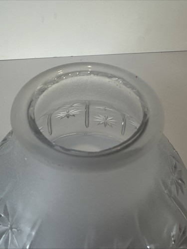 Vintage Frosted With Stars Glass Pendant Lamp Shade - 2 1/4" Fitter - Picture 8 of 12