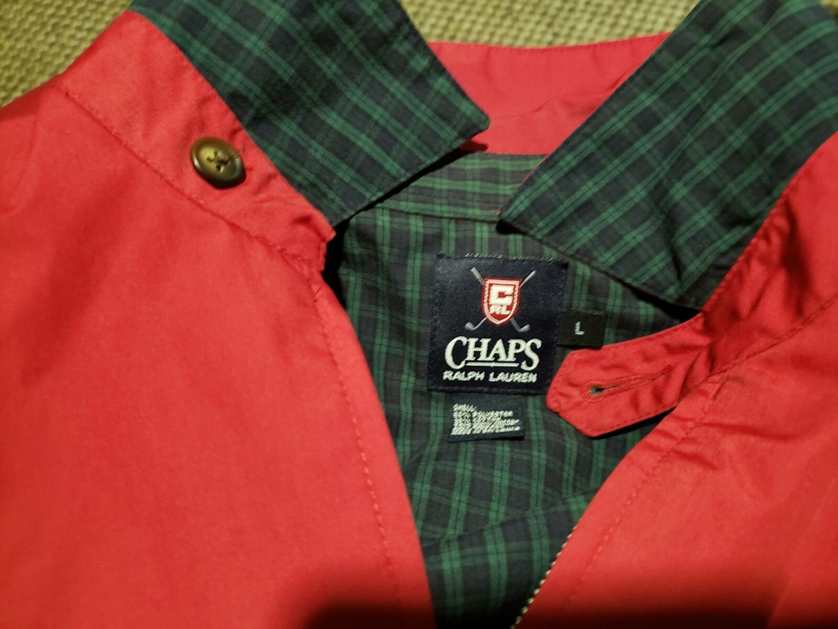 Vtg 90s Chaps Ralph Lauren Harrington blacwatch trim Golf Jacket