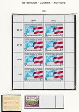 &Ouml;sterreich -  Jg. 1990 &uuml;berkomplett mit 2x Kleinbogen**, auf 5 Vordruckbl&auml;ttern!