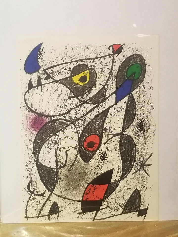 Joan Miró "LA ENCRE I" Original Color Litografía Arte Surrealista 1972 Arte Moderno Foto 2 de 4