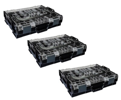 3er Bosch Sortimo Systems L-Boxx 102 Werkzeugkoffer-Deckel Transparent