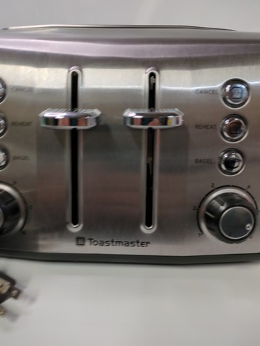 Toastmaster Stainless 4 Slice Toaster TM 43TS Retro Tested Works Used Great Con - Picture 3 of 15