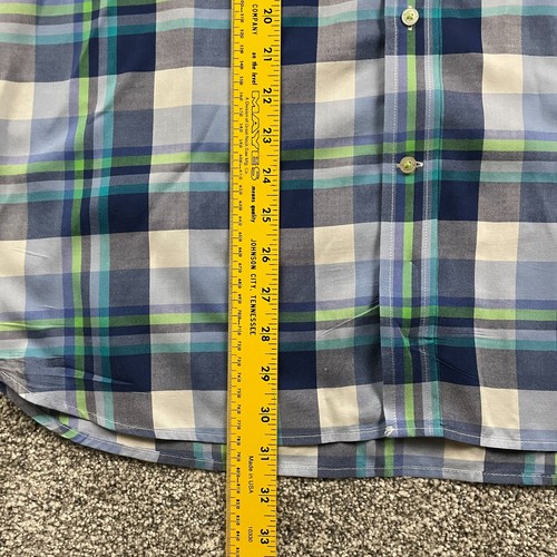 Southern Tide Shirt Men Medium Blue Green Plaid Button Down Long Sleeve Classic - Picture 9 of 13