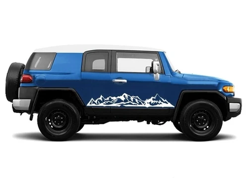 2PCS Racing Sport Graphic Mountain Sticker for Toyota FJ Cruiser Side Door Decal - Picture 2 of 10