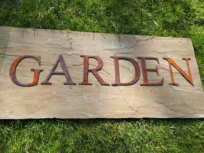 5'' rostiges GARTEN Schild klassische Schrift Buchstaben Metall Wort rustikal Vintage Garten Geschenk