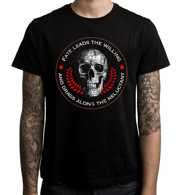 Fate Leads The Willing Stoicism Herren T-Shirt - Spruch Philosophie Stoiker