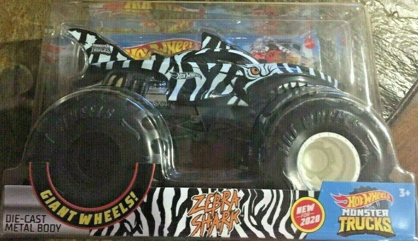 Carrinho Hot Wheels - Monster Trucks - 1:24 - Zebra Shark - Mattel -  superlegalbrinquedos