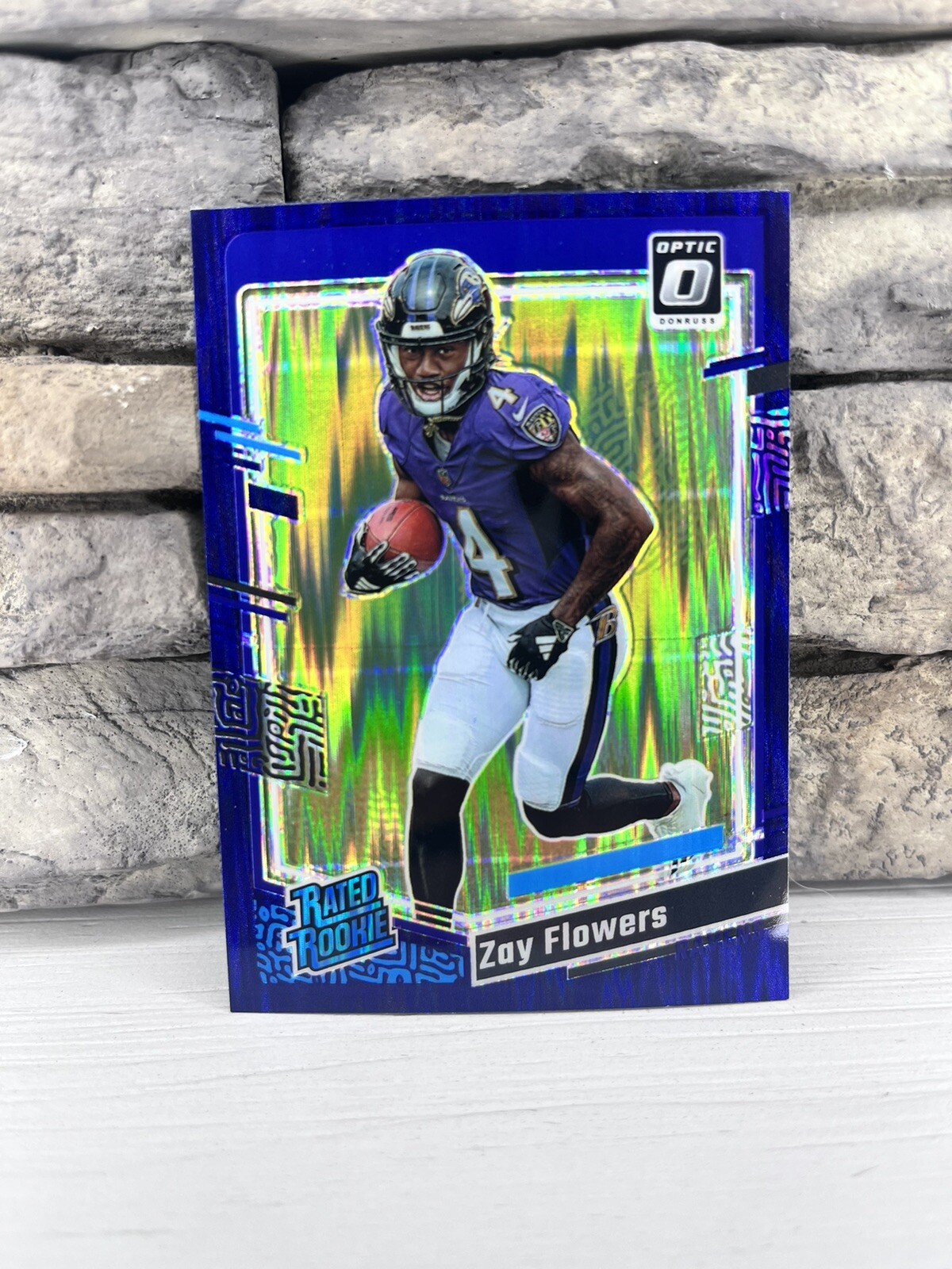 2023 Donruss Optic Zay Flowers Purple Shock Prizm Rated Rookie RC #210 Ravens