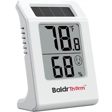 2.2'' Digital Thermometer and Hygrometer Meter, Solar-Powered Indoor Temperature