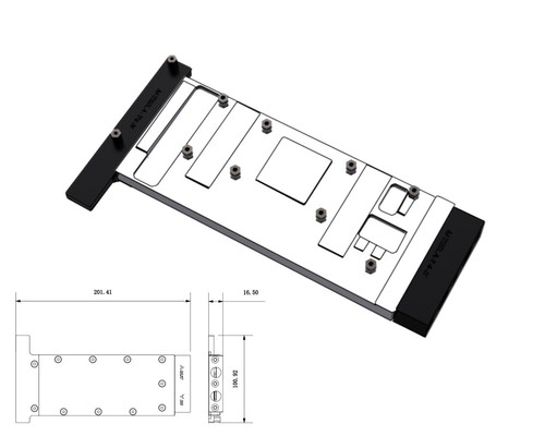 Bykski Duradero Metal/POM GPU Bloque de Agua y Placa Trasera para NVIDIA TESLA T4 (N... - Imagen 2 de 4