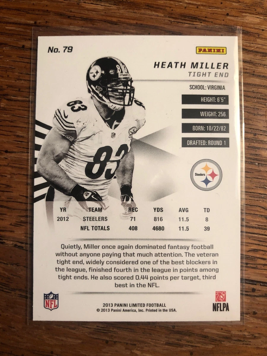 2011 Limited Heath Miller 79 7 399 Steelers Virginia Mint Free