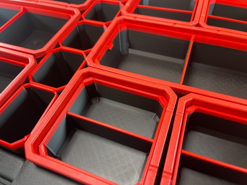 Milwaukee Deep PACKOUT Organiser Black & Red Compatible Bins Nesting SET of 15 - Picture 8 of 9