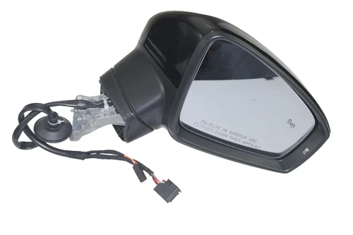 BLACK Passenger Side Mirror For VW Tiguan Blind Spot Heated 2018-2021 RH NEW