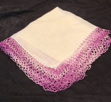 3 Vintage Lawn Hankies 1 Crocheted